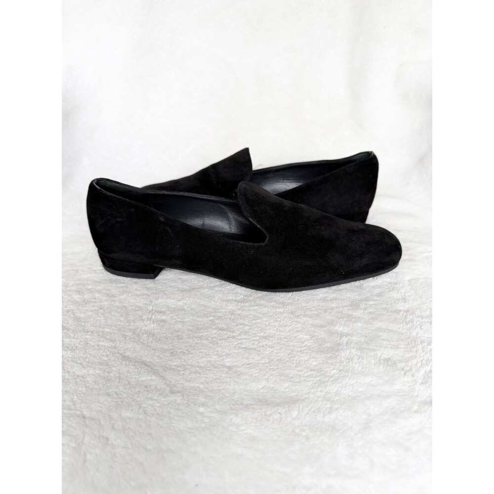 Stuart Weitzman Arky Black Suede Leather Loafer Flats Women's Size 6.5 M